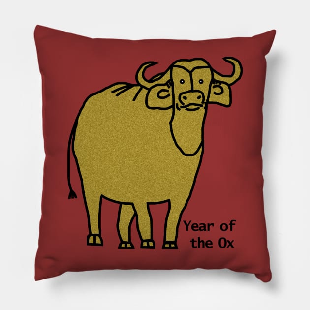 Year of the Ox Pillow by ellenhenryart