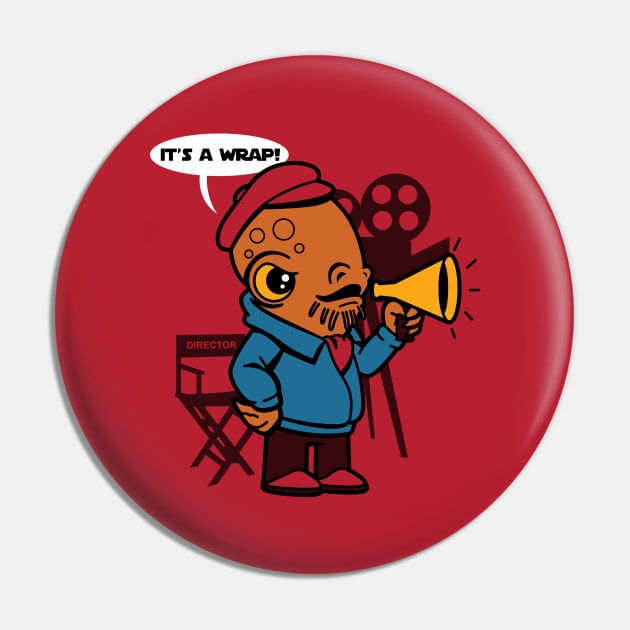Funny Cute Alien Film Director Cartoon Gift For Sci-fi Lovers Pin by BoggsNicolas