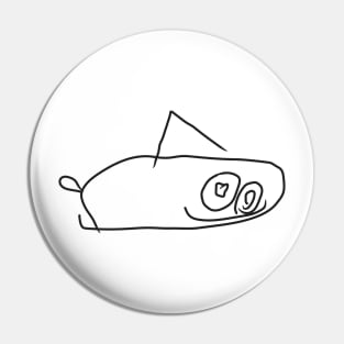 Big fish creature cartoon drawing Pin