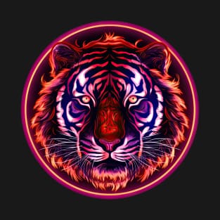 Neon Tiger Face T-Shirt