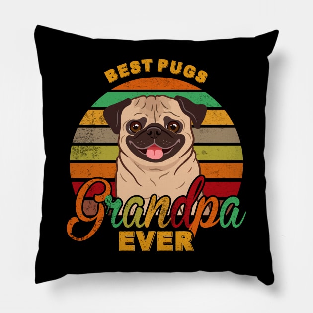 Best Pugs Grandpa Ever Pillow by franzaled