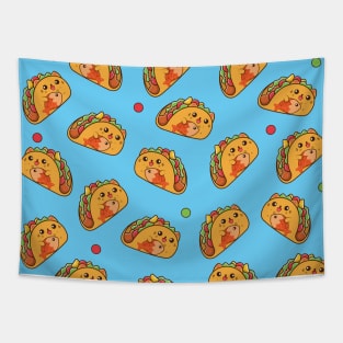 Tacocat pattern blue Tapestry