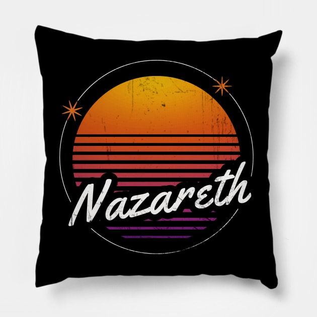 nazareth vintage moon #1 Pillow by the haunted bathroom