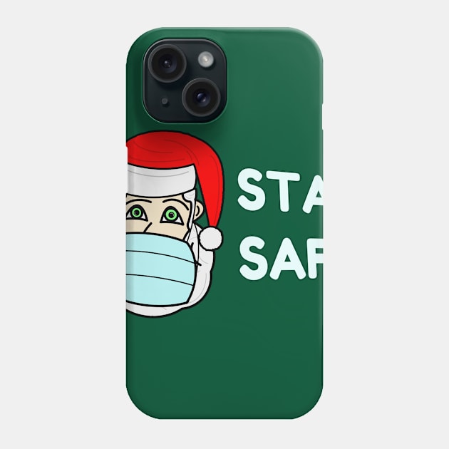 Santa Claus with a face mask - "Stay safe" Phone Case by Artemis Garments