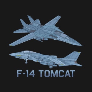 F-14 Tomcat Jet Fighter Plane Diagram Gift T-Shirt