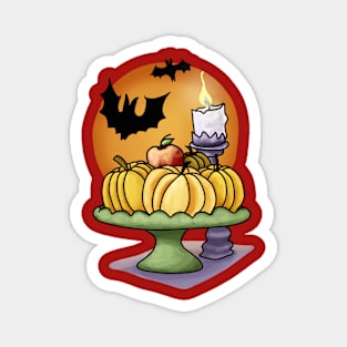 Pumpkins and Bats in Moonlight Magnet