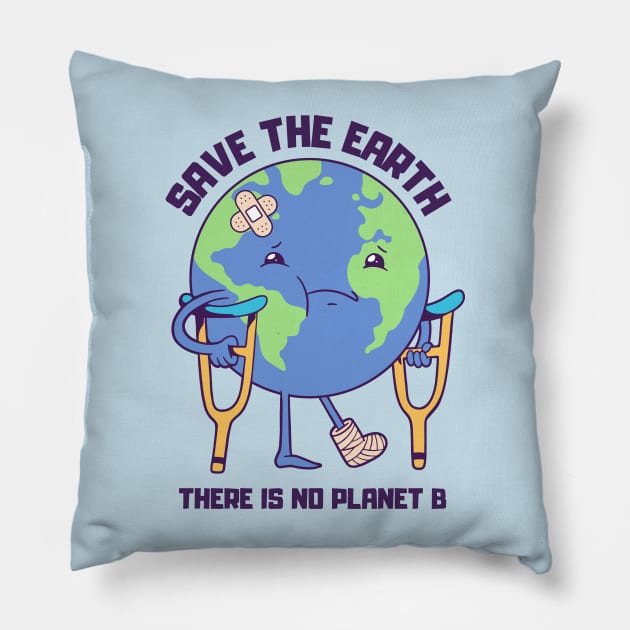 Save The Earth Pillow by Bruno Pires