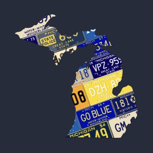 Michigan License Plates - Go Blue T-Shirt