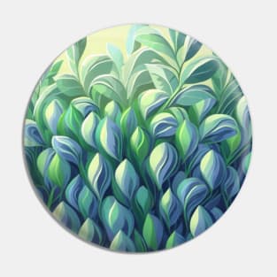 Blue plus Green leaves Design Pin