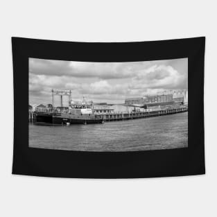 Catamaran moored up in Great Yarmouth docks, Norfolk Tapestry