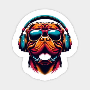 Dogue de Bordeaux Smiling DJ with Sunny Beats Magnet