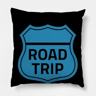Road Trip Enthusiast Tee - Highway Sign Graphic T-Shirt - Adventure Travel Clothing - Unique Gift for Travelers Pillow