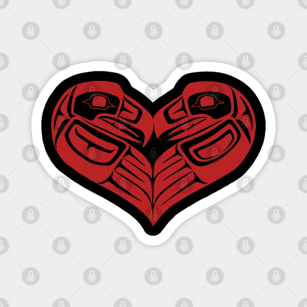 Lovebirds - Tlingit style Raven and Eagle Magnet by Featherlady Studio