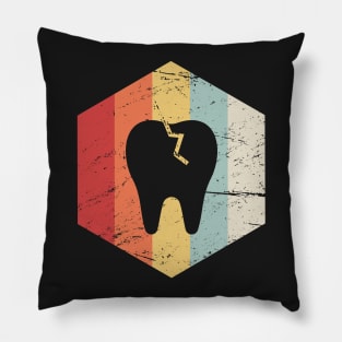 Cracked Tooth – Retro 70s Dentist Icon Pillow