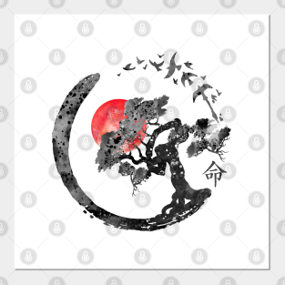 Bonsai Tree Enso Circle Vintage Posters And Art Prints Teepublic