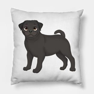 Black Pug Dog Pillow