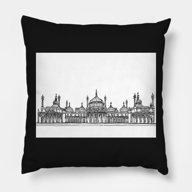 Brighton Royal Pavilion Facade. Pillow by AdamRegester