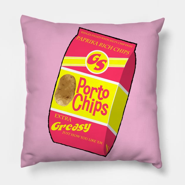 Porto Chips Pillow by gigglelumps