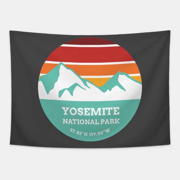 Yosemite National Park Retro Tapestry by roamfree