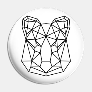 Black Geometric Quokka Line Art Pin