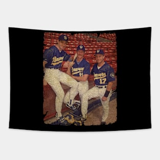 Paul Molitor, Robin Yount, and Jim Gantner in Milwaukee Brewers Tapestry