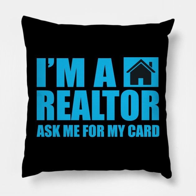 I'm A Realtor  Fathers Day Gift Funny Retro Vintage Pillow by zyononzy