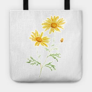 Yellow Margaret daisy watercolor Tote