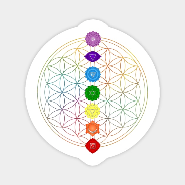 Sacred Flower of Life Chakra Magnet by Bluepress