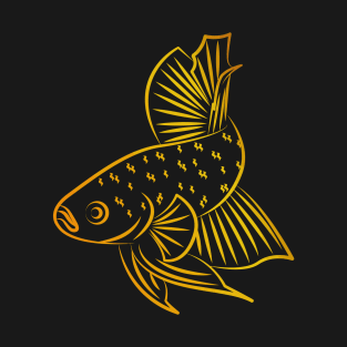 Golden Elegance: The Betta in Darkness T-Shirt