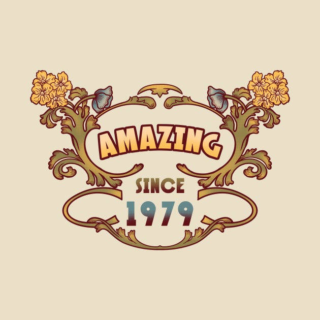 AMAZING SINCE 1979 art nouveau vintage retro 70s by leepianti