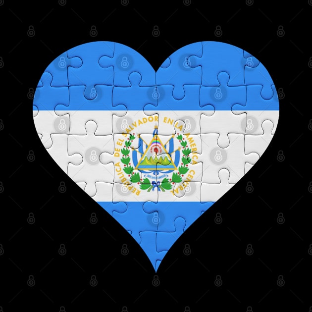 Salvadoran Jigsaw Puzzle Heart Design - Gift for Salvadoran With El Salvador Roots by Country Flags