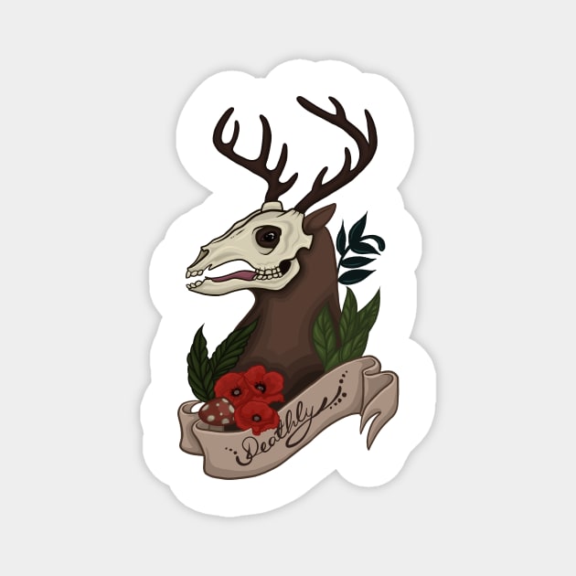 Deathly Deer Magnet by The Dinky Box