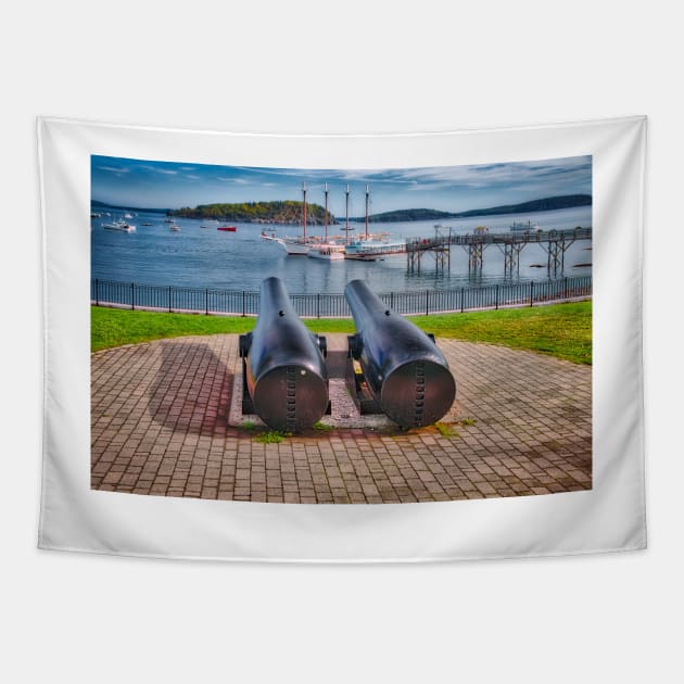 Bar Harbor Cannons Tapestry by jforno
