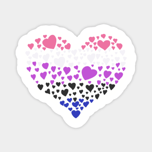 Genderfluid heart Magnet