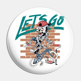 Lets Go Cycling Pin