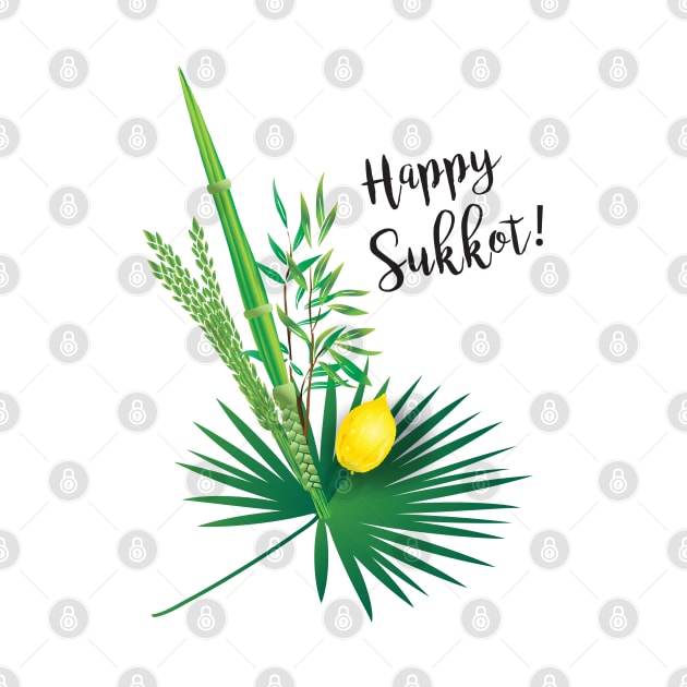 Happy Sukkot Decoration Lulav and Etrog, Palm lives, Watercolor, Art, Torah, Rosh Hashanah by sofiartmedia