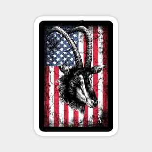 Patriotic Antelope American Flag Magnet