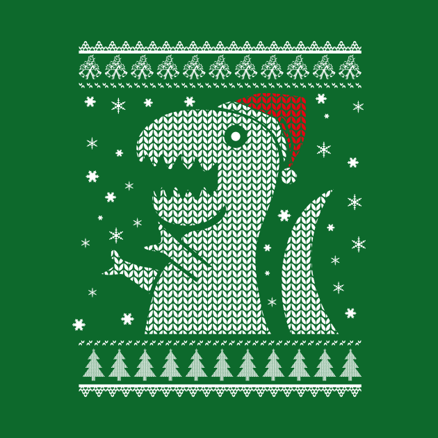 Christmas Dino Ugly Sweater by ckandrus