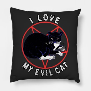 I Love My Evil Cat Pillow