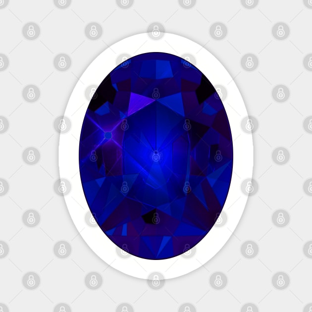 Blue and Purple Oval Shape Gemstone Magnet by The Black Panther