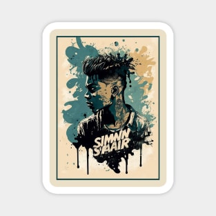 Splash paint street art style Portrait graphic illustration Magnet