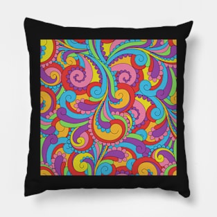 Hippie Love Mod Swirls Pillow