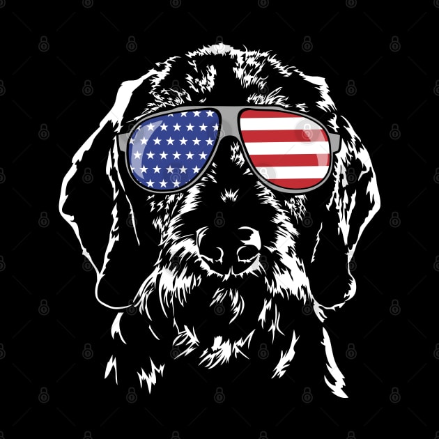 Wire Haired Dachshund American Flag sunglasses patriotic dog by wilsigns