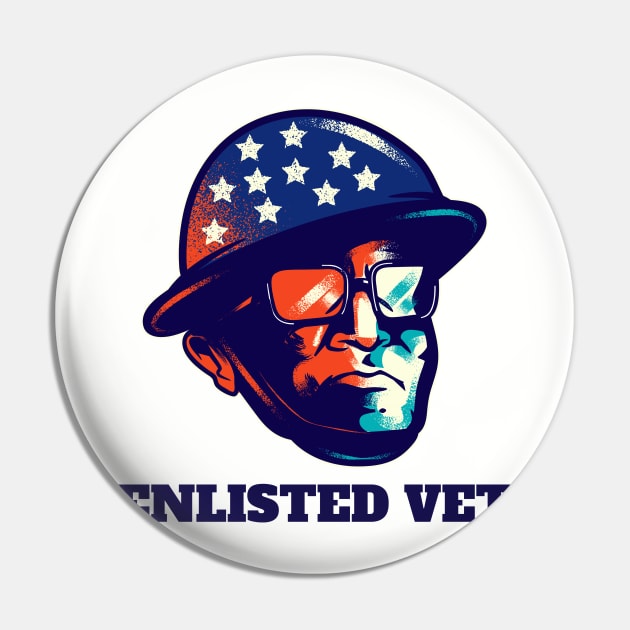 Enlisted Vet Pin by CZ'sTees