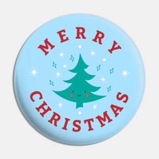 Merry Christmas Kawaii Tree Pin