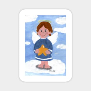 Little angel boy with star Magnet