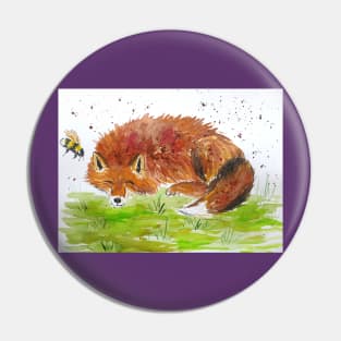 Fox and a little bumblebee Pin