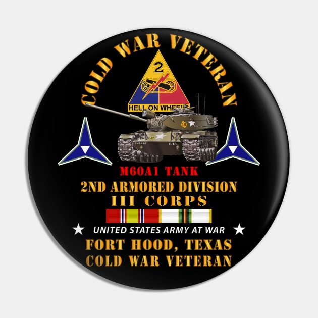 Cold War Vet - 2nd Armored Division - Ft Hood, TX  - M60A1 Tank w COLD SVC Pin by twix123844