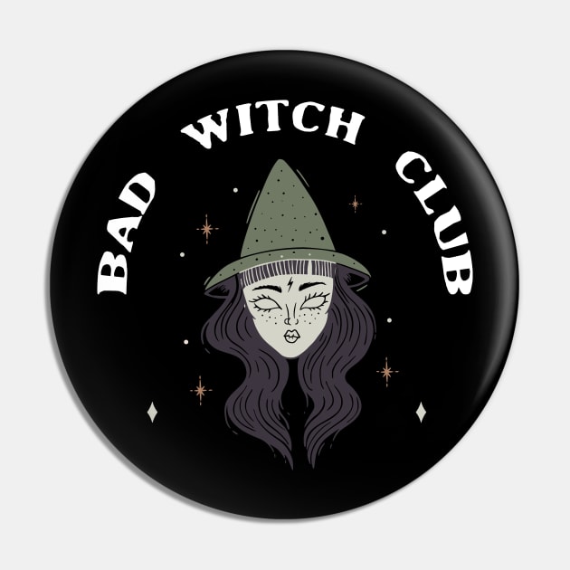 Bad Witch Club Bad Witches Magic Halloween Witch Pin by deificusArt