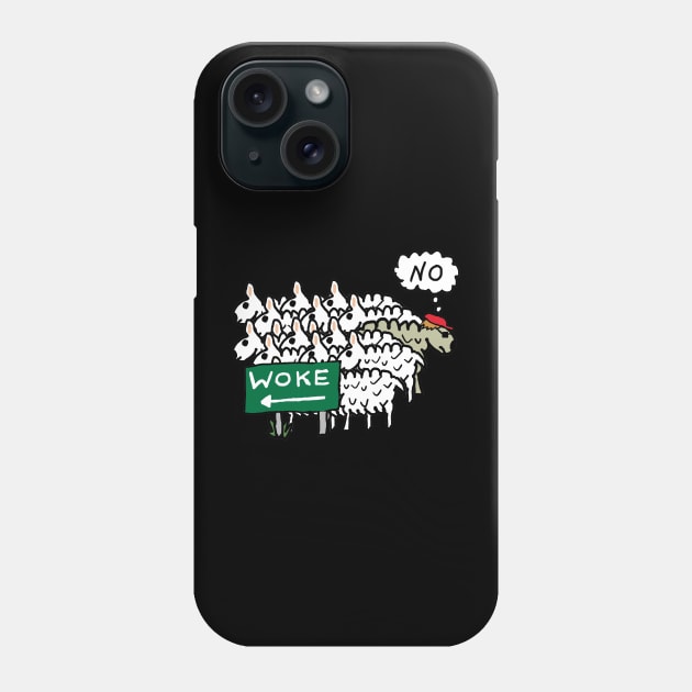 Anti Woke Sheep Phone Case by Mark Ewbie